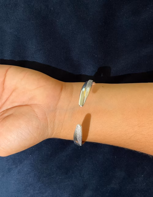 Sterling silver twisted womens mobius bracelet